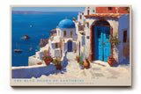 Paul Sinus Wandbild The Blue Doors of Santorini mediterranes Küstenmotiv mit weißen Häusern und blauen Kuppeln