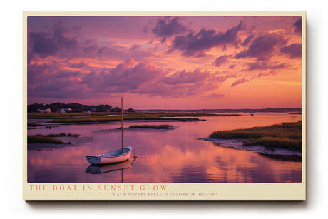 Paul Sinus Wandbild The Boat in Sunset Glow – Romantische Abendstimmung mit Boot im Sonnenuntergang