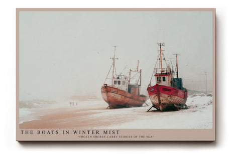 Paul Sinus Wandbild The Boats in Winter Mist – Fischerboote im nebligen Winter an der Küste