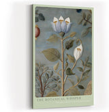 Paul Sinus Wandbild in 40x60cm The Botanical Whisper Feine botanische Illustration einer blauen Blüte mit Blättern auf dezentem Hintergrund