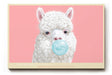 Paul Sinus Wandbild The Bubble Llama humorvolles Tiermotiv mit Lama und Kaugummiblase auf rosafarbenem Hintergrund für moderne Wohnräume voller Witz und Stil