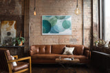 Paul Sinus Wandbild The Calm of Floating Shapes Watercolor Harmony in Oceanic Blue and Green Tones