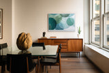 Paul Sinus Wandbild The Calm of Floating Shapes Watercolor Harmony in Oceanic Blue and Green Tones