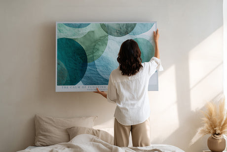 Paul Sinus Wandbild The Calm of Floating Shapes Watercolor Harmony in Oceanic Blue and Green Tones