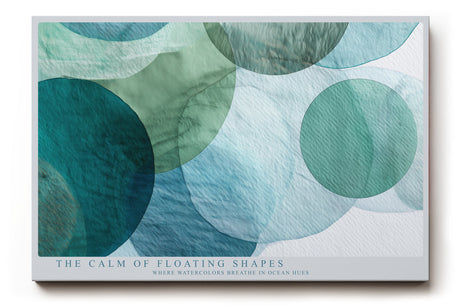 Paul Sinus Wandbild The Calm of Floating Shapes Watercolor Harmony in Oceanic Blue and Green Tones