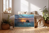 Paul Sinus Wandbild The Calm of Sunset Waters – Segelboot im goldenen Abendlicht spiegelt Ruhe, Weite und Harmonie von Meer und Himmel wider