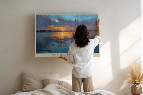 Paul Sinus Wandbild The Calm of Sunset Waters – Segelboot im goldenen Abendlicht spiegelt Ruhe, Weite und Harmonie von Meer und Himmel wider