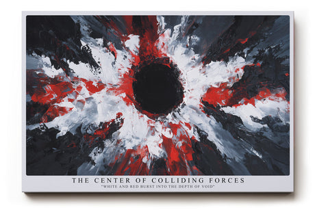 Paul Sinus Wandbild The Center of Colliding Forces Explosion of Energy in Black White and Red