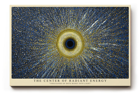 Paul Sinus Wandbild The Center of Radiant Energy abstraktes Punktmuster mit gold-blauem Lichtzentrum