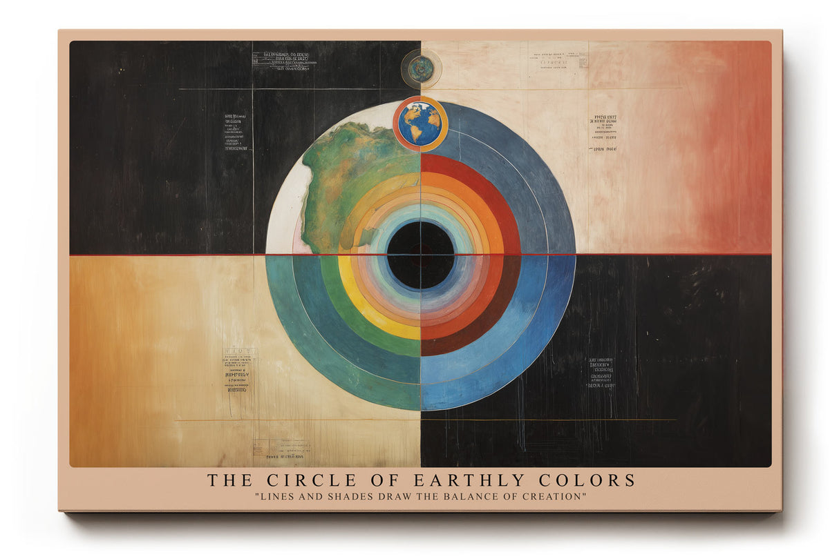Paul Sinus Wandbild The Circle of Earthly Colors geometrische Kunst mit Farbkreisen inspiriert von Erde und Kosmos