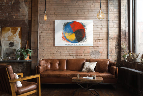Paul Sinus Wandbild The Circle of Elements – abstraktes Farbenspiel in Form eines Kreises symbolisiert Balance, Energie und schöpferische Einheit