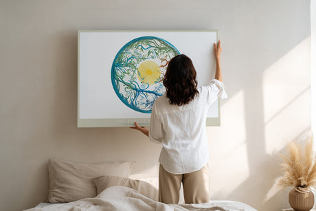 Paul Sinus Wandbild The Circle of Elements harmonisches Naturmotiv mit Sonne, Wasser und Ästen im Gleichgewicht der Elemente