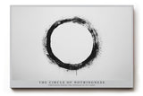 Paul Sinus Wandbild The Circle of Nothingness – minimalistischer schwarzer Kreis auf Weiß symbolisiert Leere, Meditation und das Unendliche