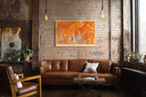 Paul Sinus Wandbild The City Made of Pure Light Abstract Skyline in Vibrant Orange Glow