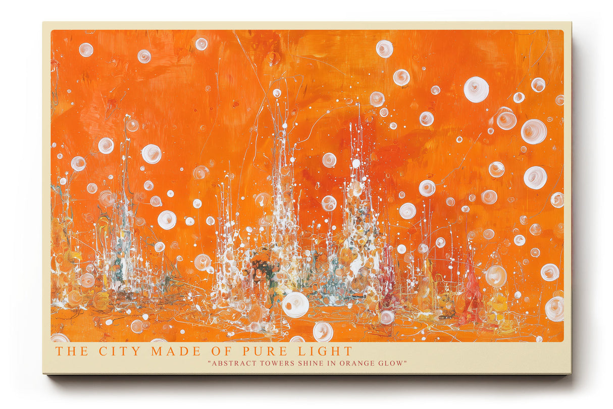 Paul Sinus Wandbild The City Made of Pure Light Abstract Skyline in Vibrant Orange Glow