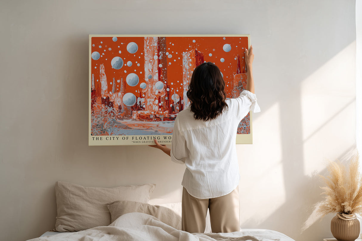 Paul Sinus Wandbild The City of Floating Worlds – Futuristische Traumlandschaft zwischen Schwerkraft und Fantasie