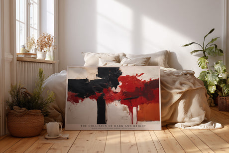 Paul Sinus Wandbild The Collision of Dark and Bright Black and Red Struggle Across a Silent Canvas