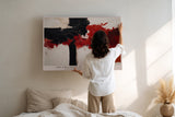 Paul Sinus Wandbild The Collision of Dark and Bright Black and Red Struggle Across a Silent Canvas