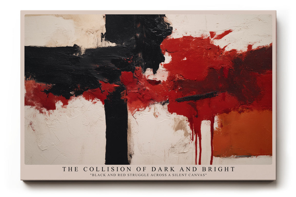 Paul Sinus Wandbild The Collision of Dark and Bright Black and Red Struggle Across a Silent Canvas