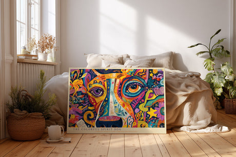 Paul Sinus Wandbild The Colorful Spirit Dog farbenfrohes Tiermotiv eines abstrakten Hundes voller Energie und Ausdruckskraft