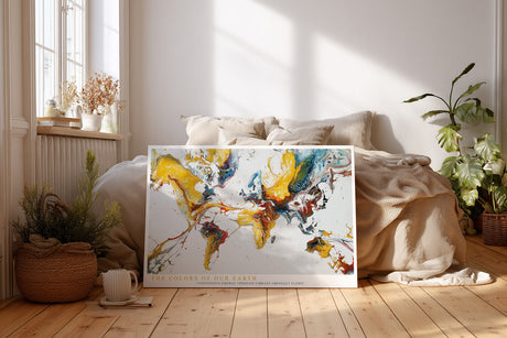 Paul Sinus Wandbild The Colors of Our Earth Abstract World Map in Flowing Motion
