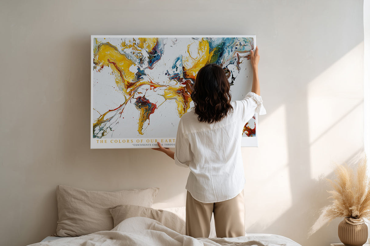 Paul Sinus Wandbild The Colors of Our Earth Abstract World Map in Flowing Motion