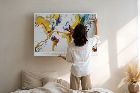 Paul Sinus Wandbild The Colors of Our Earth Abstract World Map in Flowing Motion