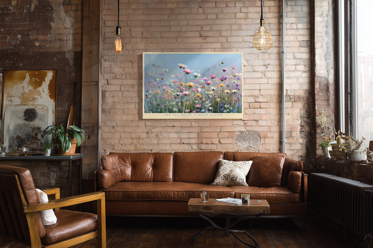 Paul Sinus Wandbild The Colors of Summer Bloom – Blühende Sommerwiese in sanften Pastelltönen – Lebendiges Wandbild mit natürlicher Leichtigkeit und Farbpoesie.