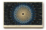Paul Sinus Wandbild The Cosmic Bloom – Abstraktes Mandala in Blau und Gold, inspiriert von Energie, Licht und universeller Harmonie