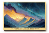 Paul Sinus Wandbild The Cosmic Dawn Over Mountains Sunrise and Stars in Color Waves