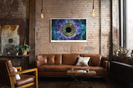 Paul Sinus Wandbild The Cosmic Eye Electric Vision of Space in Blue and Gold Harmony