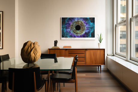 Paul Sinus Wandbild The Cosmic Eye Electric Vision of Space in Blue and Gold Harmony