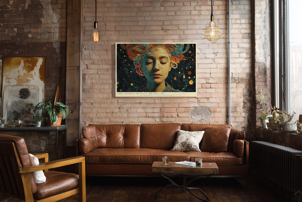 Paul Sinus Wandbild The Cosmic Mosaic of Dreams Galaxies Within Her Mind