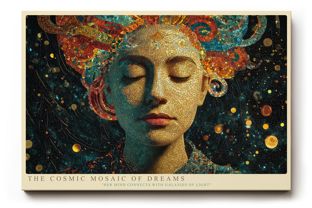 Paul Sinus Wandbild The Cosmic Mosaic of Dreams Galaxies Within Her Mind