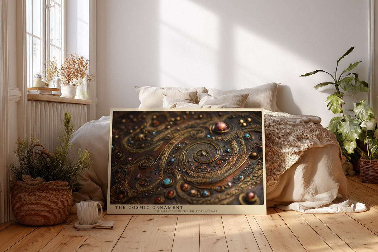 Paul Sinus Wandbild The Cosmic Ornament – detailreiche Spiralen mit Edelsteinakzenten symbolisieren Universum, Energie und die Magie der Sterne