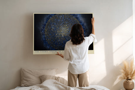 Paul Sinus Wandbild The Cosmic Sphere of Light Golden Dust in Infinite Space