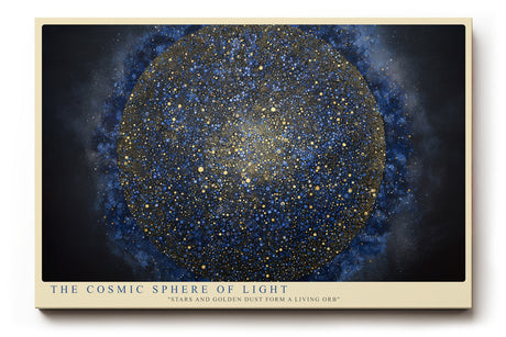 Paul Sinus Wandbild The Cosmic Sphere of Light Golden Dust in Infinite Space