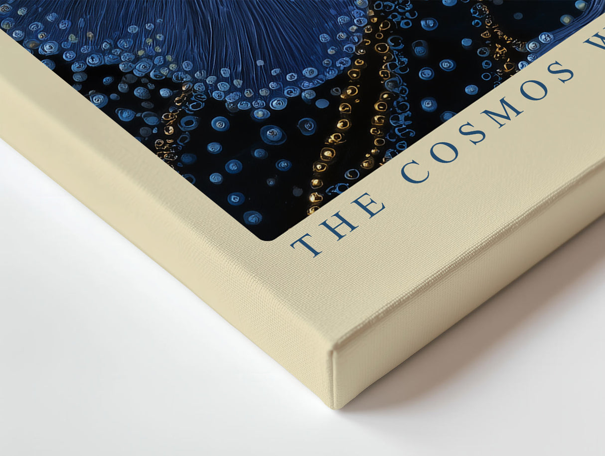 Paul Sinus Wandbild The Cosmos Within a Blossom Blue Flower of Infinite Detail and Cosmic Harmony
