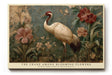 Paul Sinus Wandbild The Crane Among Blooming Flowers klassisches Naturmotiv mit Kranich und Blüten in warmen Erdtönen