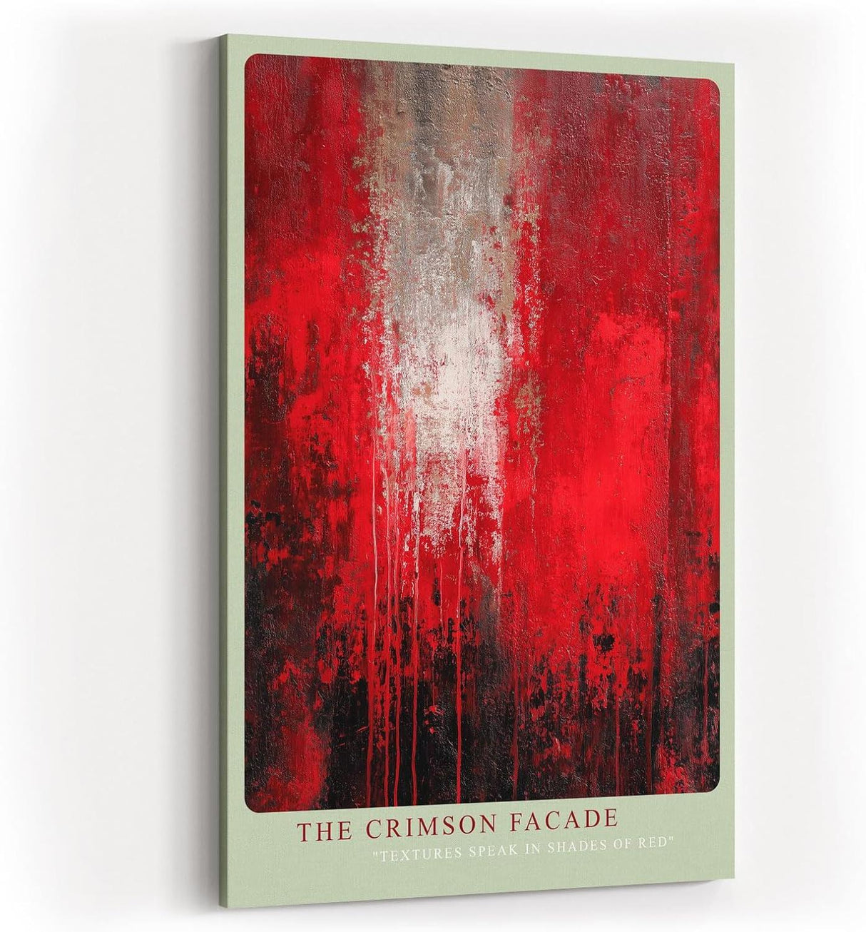 Paul Sinus Wandbild in 40x60cm The Crimson Facade – Ausdrucksstarkes abstraktes Kunstwerk in leuchtendem Rot mit strukturreicher Oberfläche