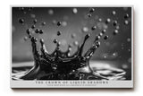 Paul Sinus Wandbild The Crown of Liquid Shadows – Schwarz-Weiß-Makroaufnahme einer Wasserkrone
