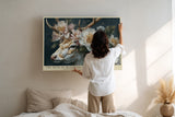 Paul Sinus Wandbild The Deer of Blooming Grace – Ästhetisches Hirschmotiv mit floraler Eleganz, Symbol für Anmut und Naturverbundenheit