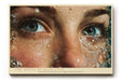 Paul Sinus Wandbild The Depth of Blue Eyes faszinierendes Porträt mit blauen Augen und Wassertropfen in Nahaufnahme