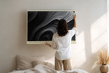 Paul Sinus Wandbild The Depth of Flowing Stone abstraktes Naturmotiv mit geschwungenen Linien in Schwarz und Grau