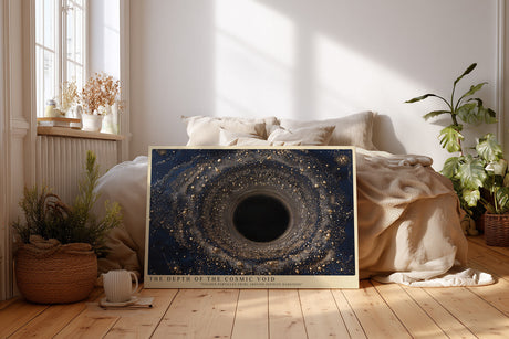 Paul Sinus Wandbild The Depth of the Cosmic Void Abstract Galaxy in Gold and Darkness