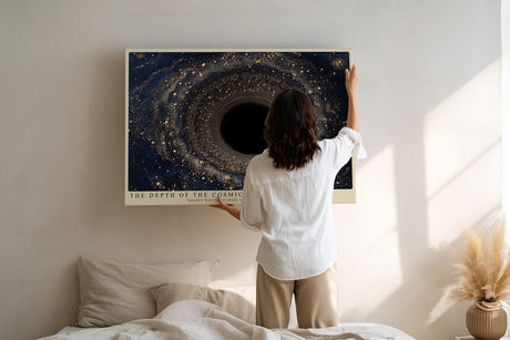 Paul Sinus Wandbild The Depth of the Cosmic Void Abstract Galaxy in Gold and Darkness