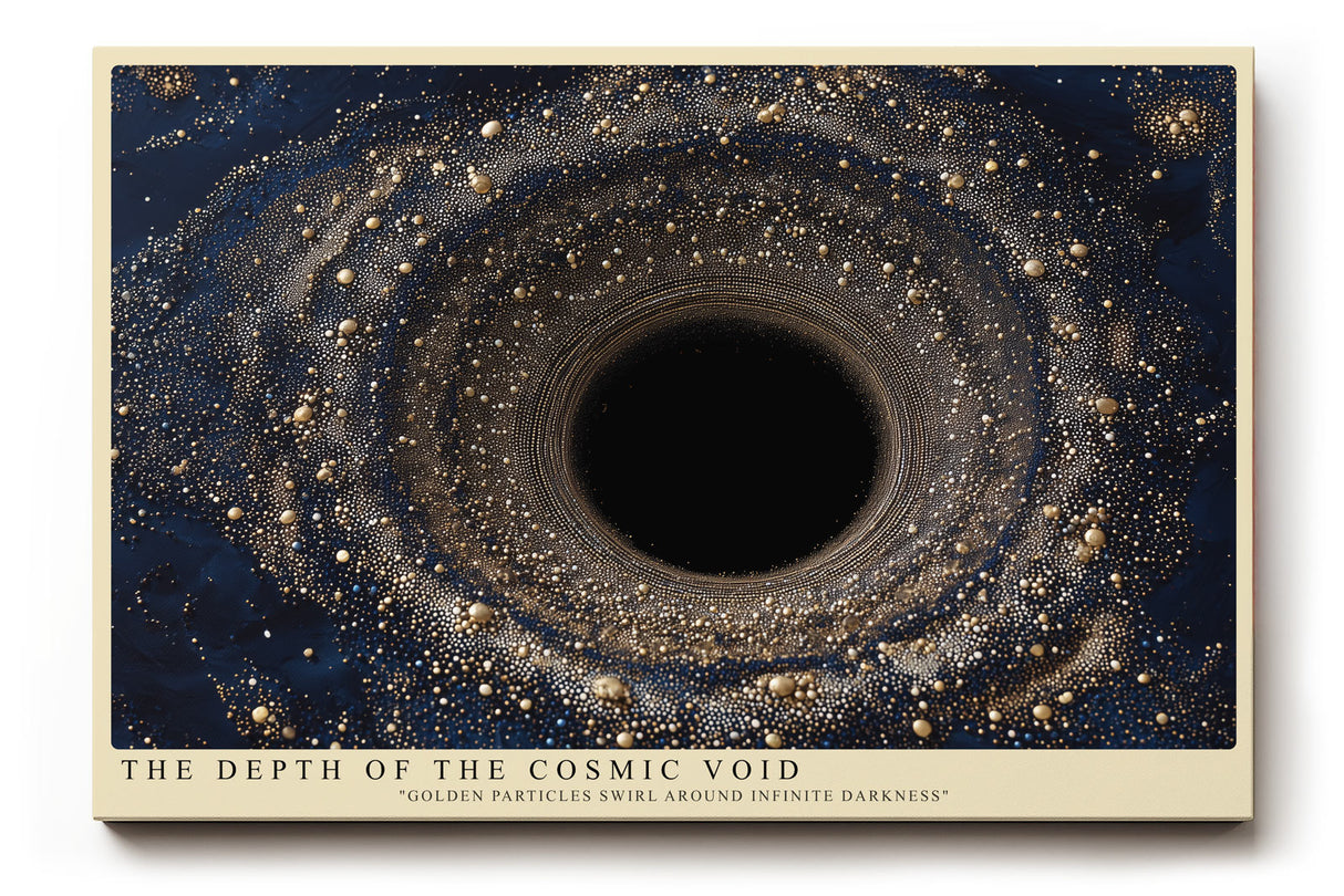 Paul Sinus Wandbild The Depth of the Cosmic Void Abstract Galaxy in Gold and Darkness