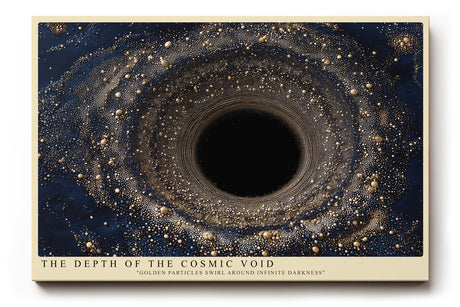 Paul Sinus Wandbild The Depth of the Cosmic Void Abstract Galaxy in Gold and Darkness