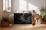 Paul Sinus Wandbild The Depths of Shadow Layers – Abstraktes Schwarzweiß-Motiv aus geschwungenen Formen, Symbol für Tiefe, Struktur und visuelle Bewegung