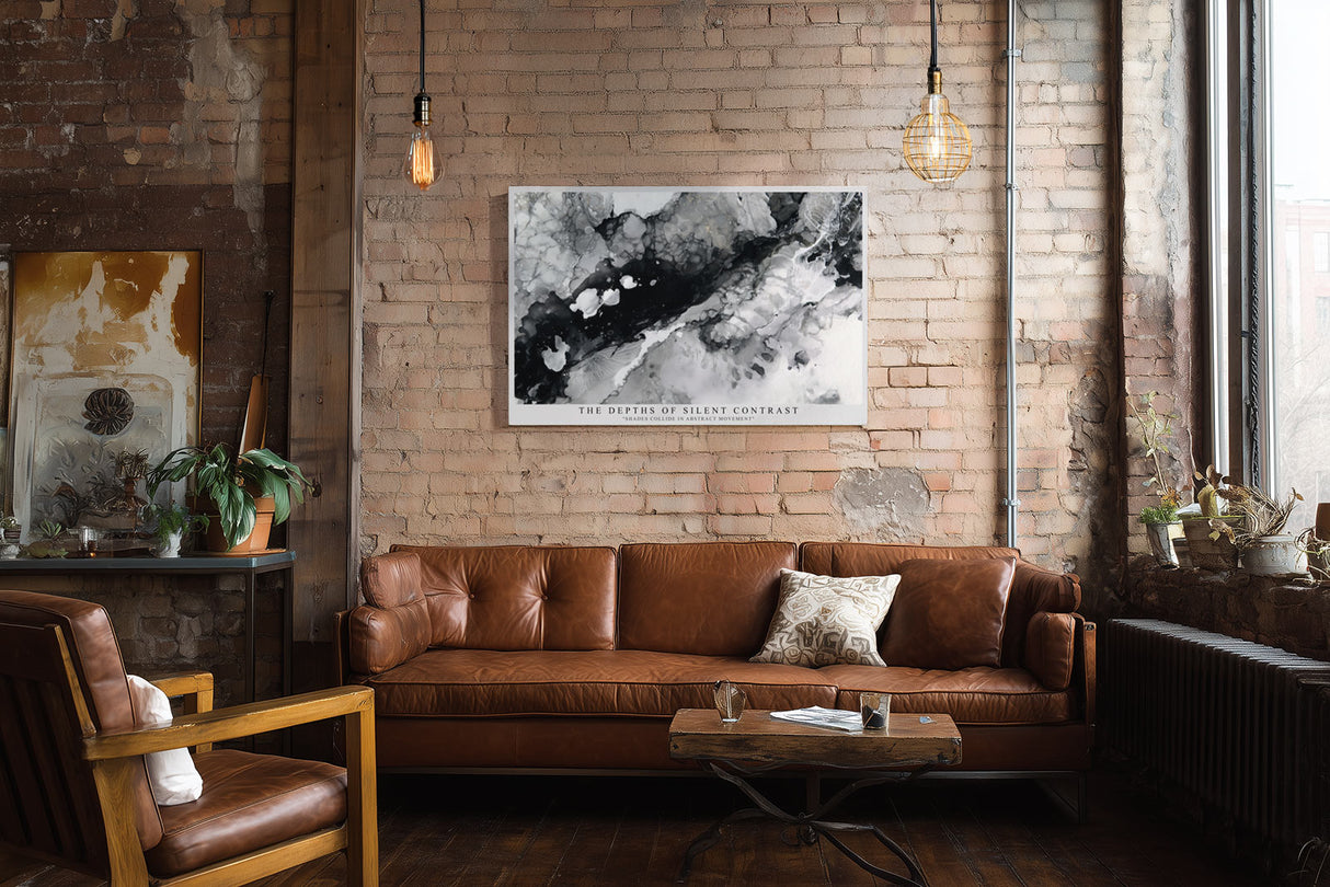 Paul Sinus Wandbild The Depths of Silent Contrast Abstract Flow in Black and White Elegance